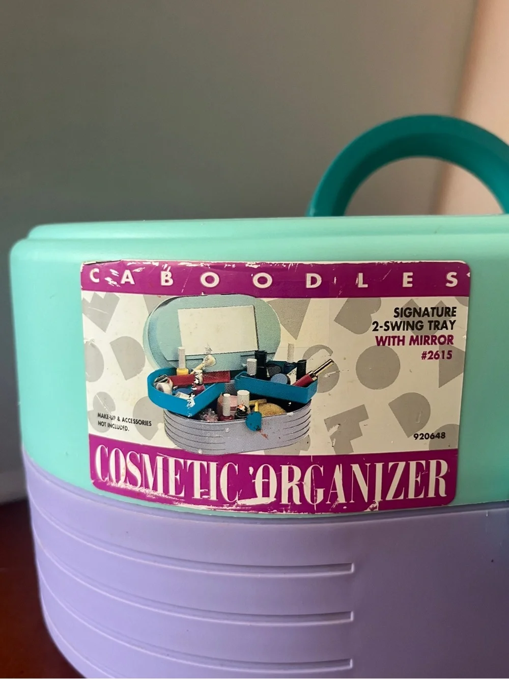 Caboodles Cosmetic Organizer in Mint and Lavender with Teal Accents
